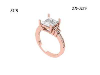 Princess Ring 3D print model 12