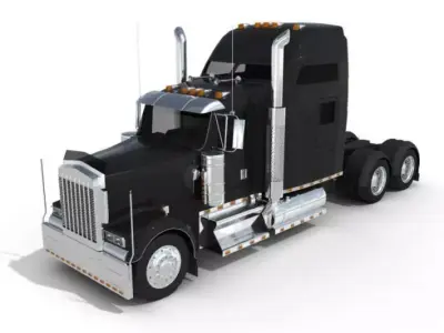 Modern Black Truck Cab 3D model