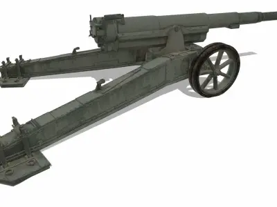 Canon de 155mm Low-poly 3D model