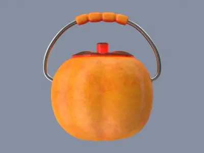 Jack-o-Lantern Smirkface Bucket 3D model