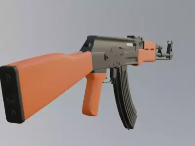 AK-47 weapon is suitable for shooter games 3D model