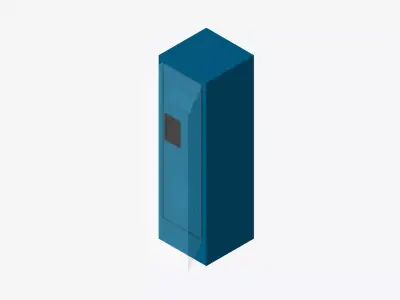 Locker - Metal - Locka - Classic - Single Tier Low-poly 3D model