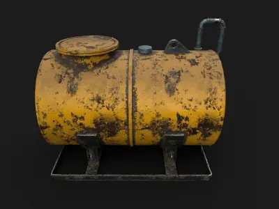 TANK CHEMICAL- OIL - High Quality Low-poly 3D model