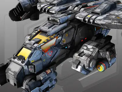 SciFi Dropship  Low-poly 3D model