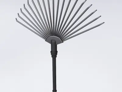 Scythe and leaf rake 3d model  3D model