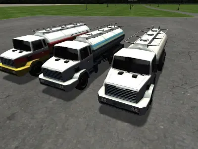 Fuel trucks collection Low-poly 3D model