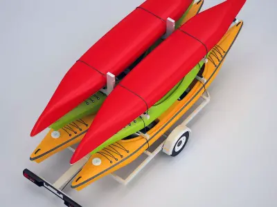 Kayak Trailer 3D model