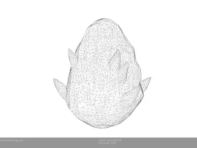 Low Poly Stylized Stellar Spikestone Egg Low-poly 3D model