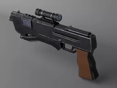 Sci Fi Pistol Low-poly 3D model