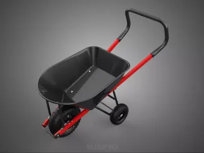 TRI TIRE THREE WHEEL BURROW WHEELBARROW PUSH TIP LIFTING KIT FIT 3D model