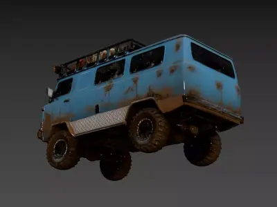 23- Chinese Style Scene - Outdated Bus 3D model