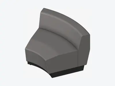 Seating - Contemporary - Blume - Extension - Back - Round Low-poly 3D model