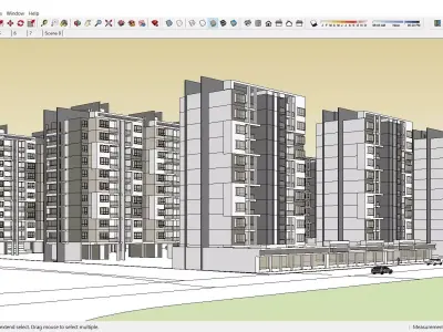 Sketchup Residential Complex 222 Free 3D model
