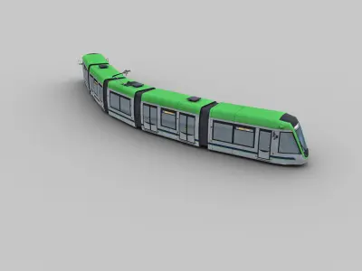 Low Poly Tram 13 Low-poly 3D model