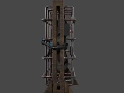 old handmade fan Free low-poly 3D model
