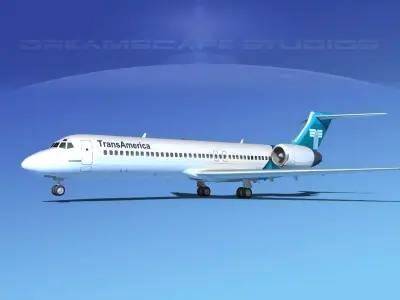 Boeing 717-200 Trans America 3D model