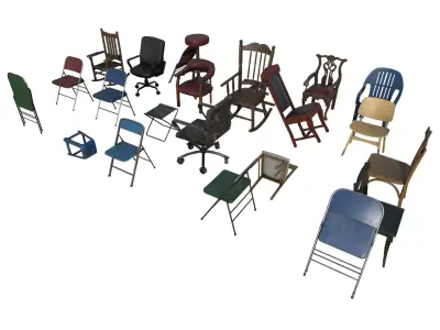 Chairs Prop Pack Low-poly 3D model