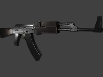 Low-Poly Amazing Colorized AK-47 Model Free low-poly 3D model