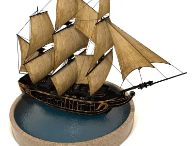 Pirate Ship Low-poly 3D model