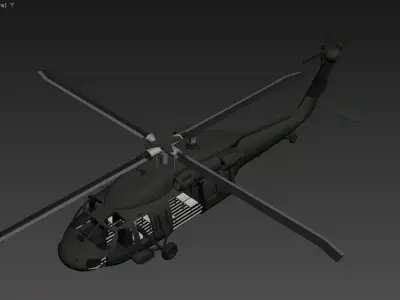 The image shows a 3D model of a helicopter Low-poly 3D model