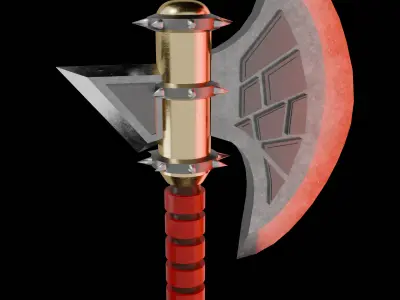 Fantasy Double Edged Battle Axe  Stylized Game Weapon Low-poly 3D model