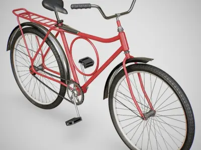 Biycle - Monark Red Low-poly 3D model