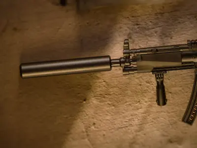 MP5 SMG 3D model Low-poly 3D model