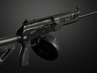 RPK-16 Machinegun  Low-poly 3D model