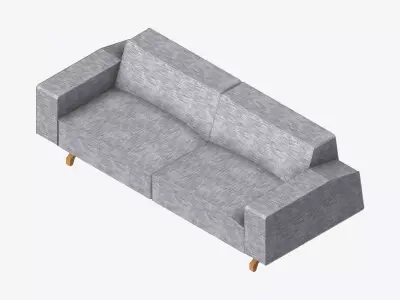 Seat - Sofa - Simplicity - Cosy - Double Low-poly 3D model