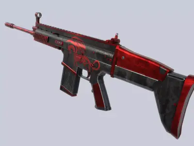 FN SCAR Red Dragon Low-poly 3D model