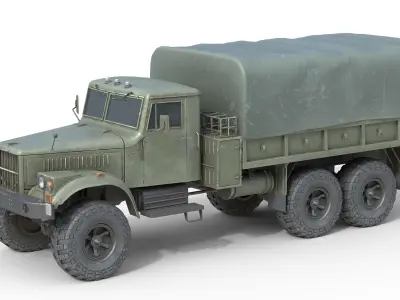 Kraz 255 Ukrainian Truck Low-poly 3D model