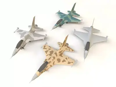 F-16 plane Low-poly 3D model
