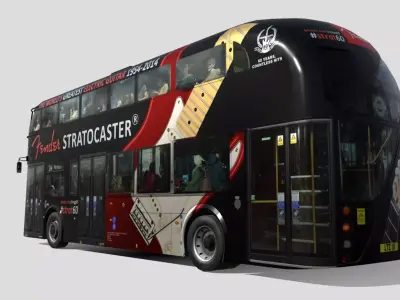 Wrightbus Routemaster STRATOCASTER GUITAR livery Low-poly 3D model