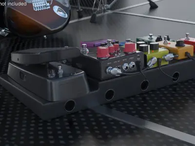 Custom Guitar Effects Pedal Board 3D model