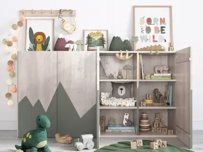 A Large Set Of Decor For A Nursery In Jungle Style 3D model