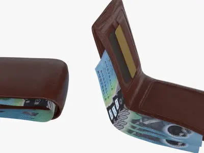 Australia 10 Dollar Wallet Money Purse 3D model