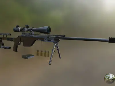 CZ TSR Sniper Rifle Low-poly 3D model