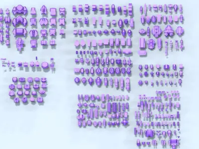 kitbash elements set 01 3D model