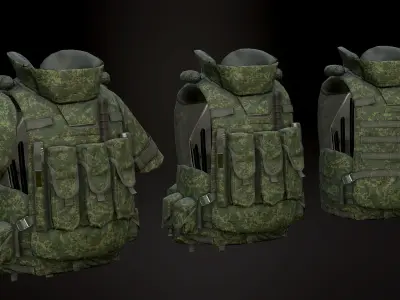 6B43 Body Armor Low-poly 3D model