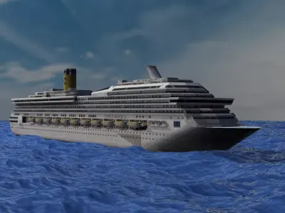 Costa Magica Cruise Ship Low-poly 3D model