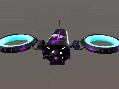 Drone Sci-fi Electric Low-Poly 3D Model Low-poly 3D model