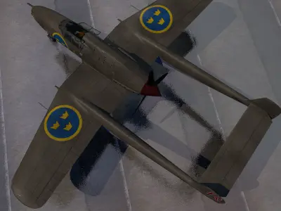 Saab J-21 A-1 3D model