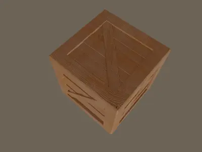 Wooden Box Low-poly 3D model 4