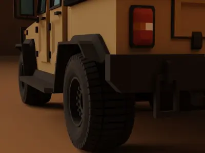 SUV vechile HUMMER Low-poly 3D model