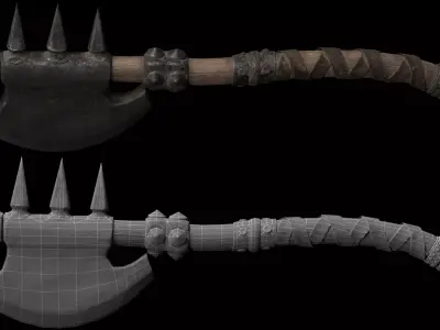 battle ax Low-poly 3D model