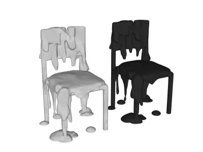 Modern Sculptural Metal Chair - Artistic Industrial Design 3D model