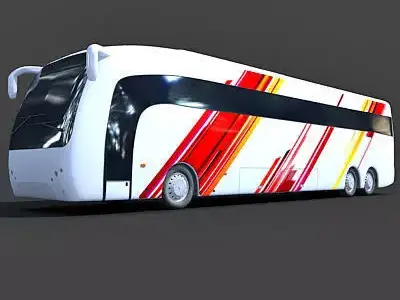 White Red Bus 2 3D model