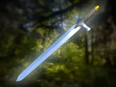 Sword of prophet Mohammad Low-poly 3D model