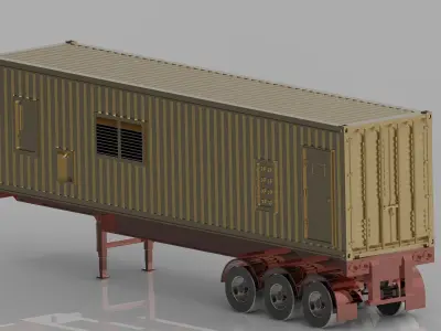 40Ft container Diese Generator trailer 3D print model