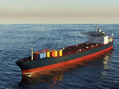 Oil Tanker ship Low-poly 3D model